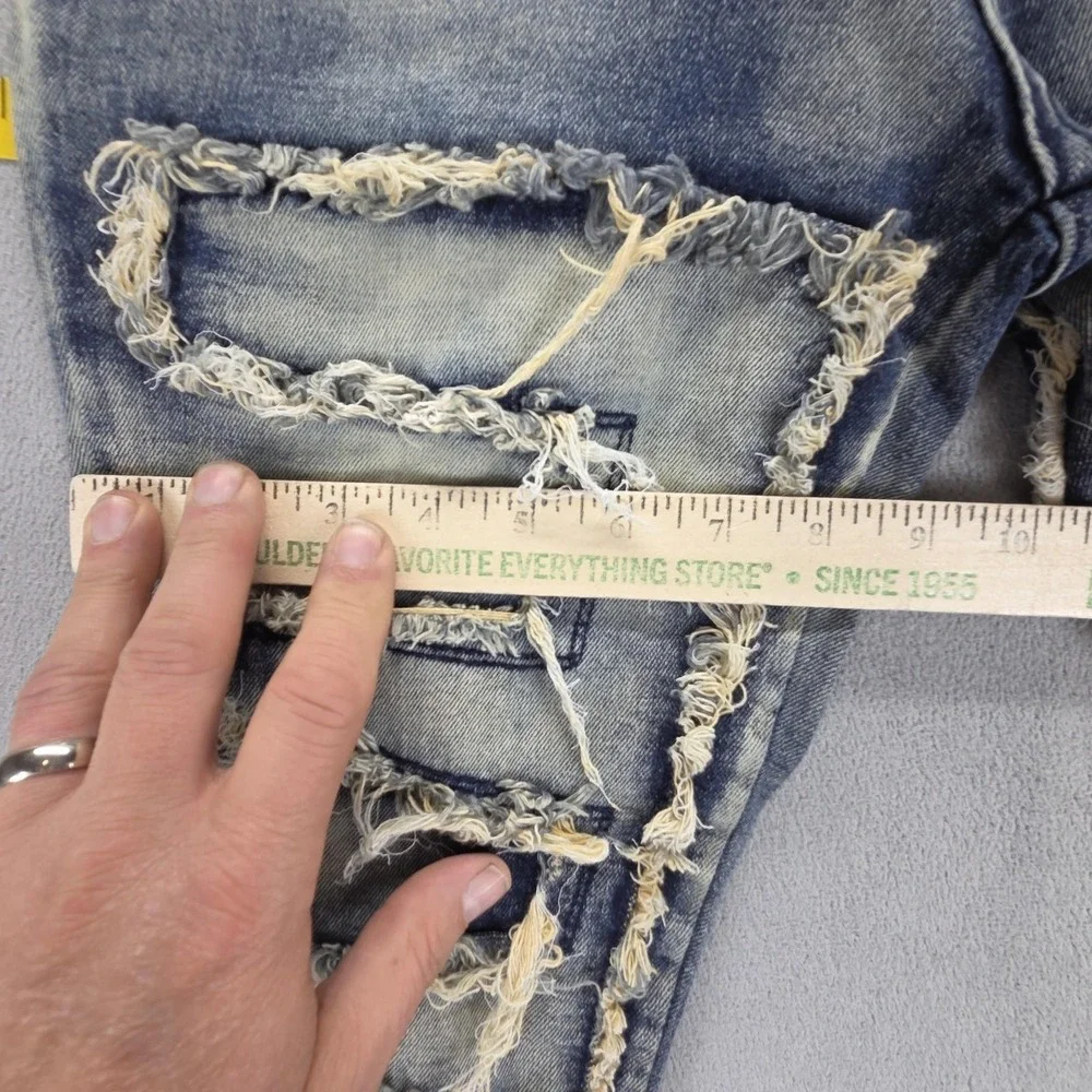 Rockstar Original Zariyah Stacked Flare Jeans Womens L Distressed Fringe 27x34